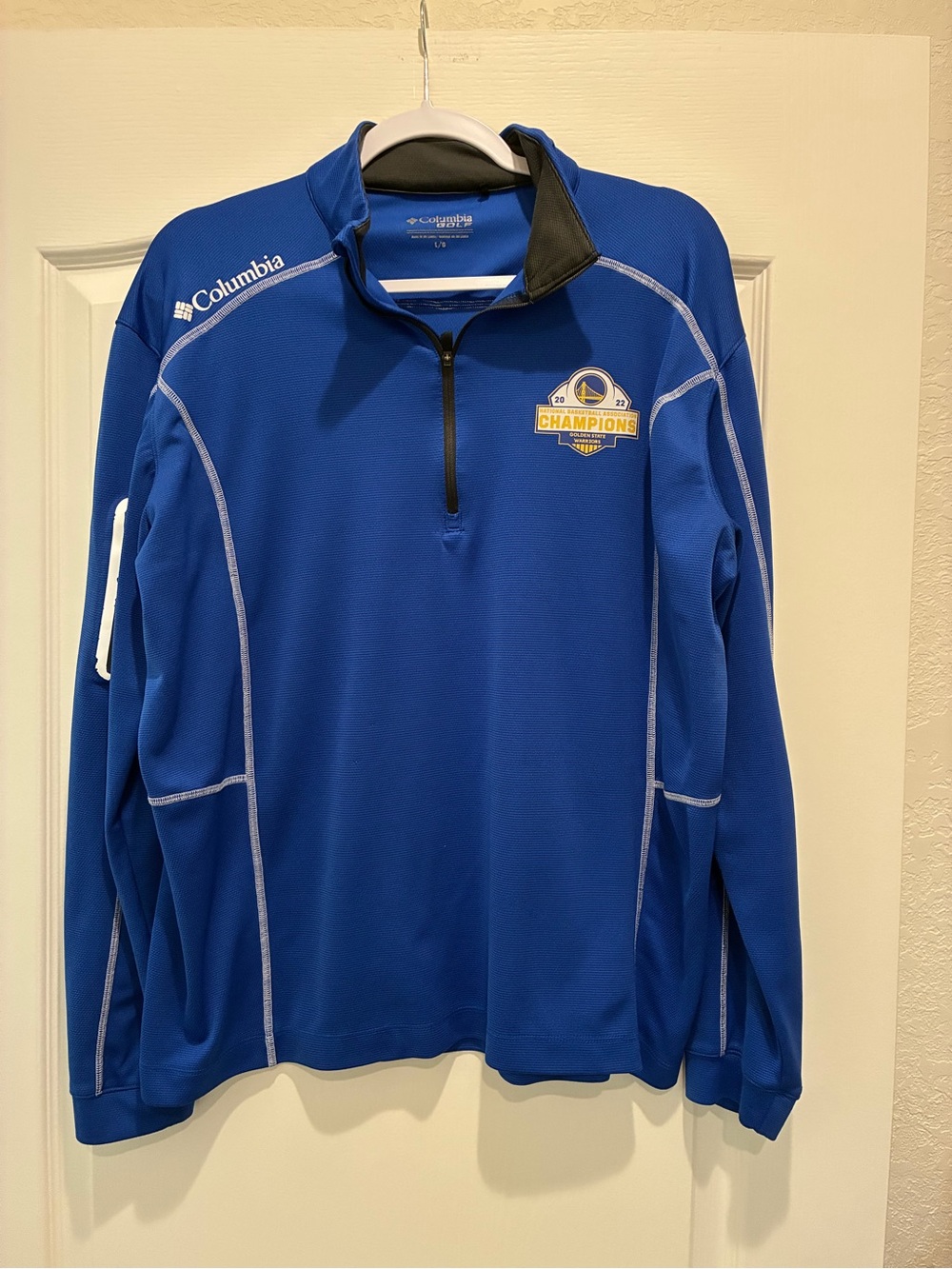 Columbia Golf Royal Blue Half-Zip Pullover with Champions Patch